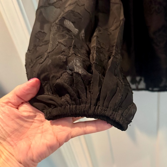Women's long sleeve blouse, Black, L, EUC, Lace embroidery - Picture 2 of 12